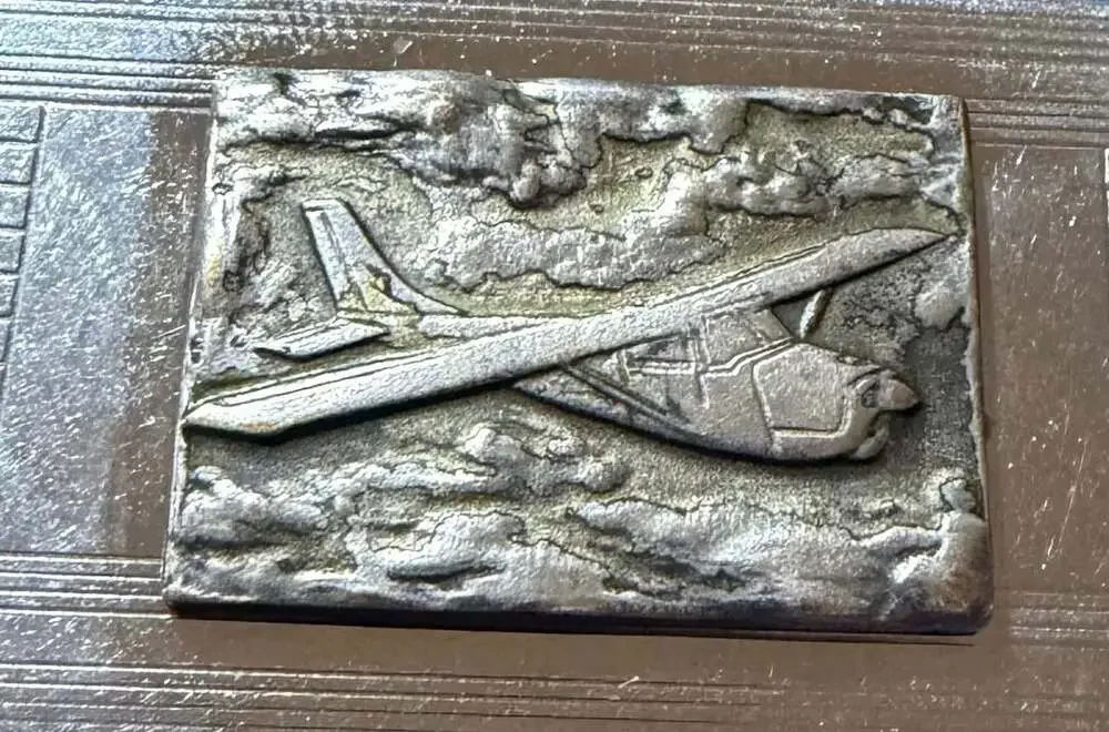 Vintage Airplane Motif Pocket Knife Money Clip